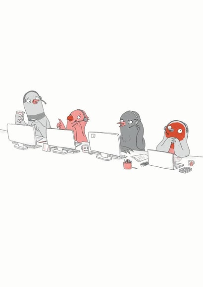 Four Calling Birds Christmas Card created by Chloe illustrates