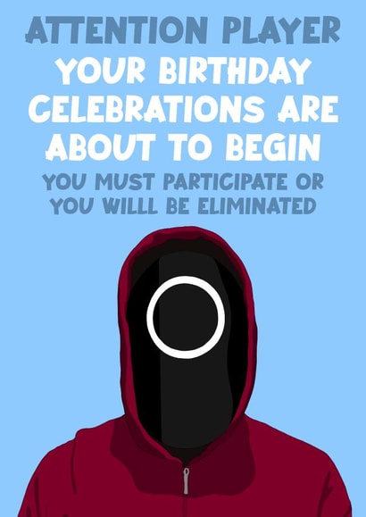 Squid Game Birthday Card created by The Foxy Lemon Co.