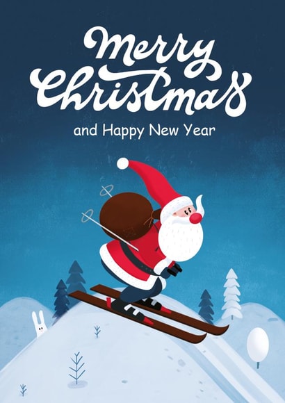 Christmas card with cute Santa created by Anna Bencic