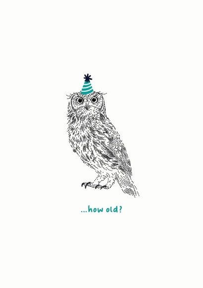 .. How Old? Owl Birthday Card created by Catherine Bamber