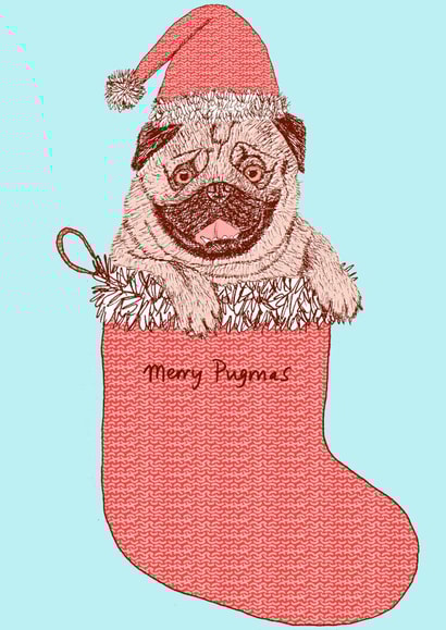 Dog Christmas card created by Pearl Illustrations