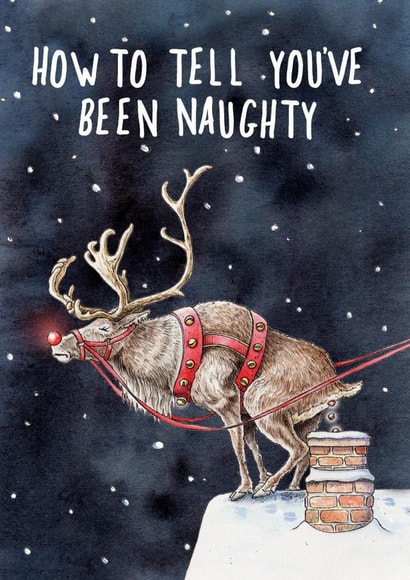 Naughty Reindeer Christmas Card created by Bewilderbeest