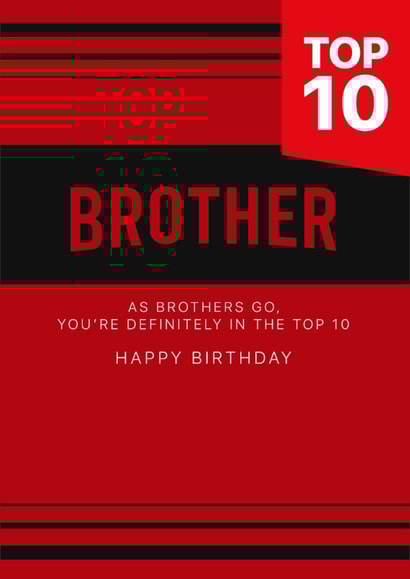 Brother Top 10 Netflix Birthday Card created by Rosewood Design