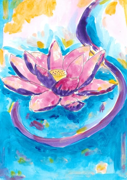 Art Print Card - Lotus Flower, Thousand Petal Lotus, Spiritual, Yoga created by Rachel O Designs