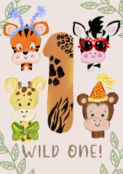 Children’s wild one birthday card created by Carmela 