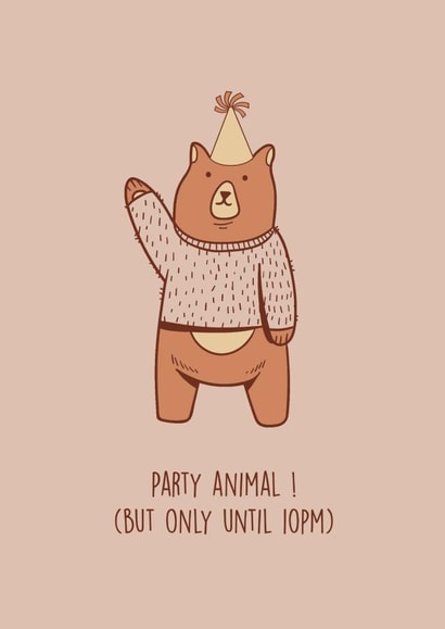 Funny Party Animal Card created by Highgrove Cards