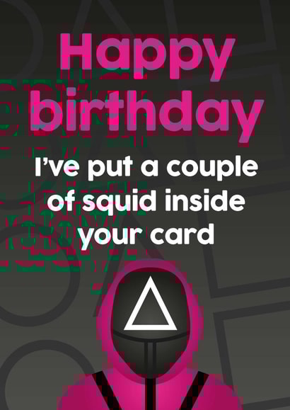 Funny Squid Games themed birthday card - TV series - Netflix created by Tiger Feet Creations