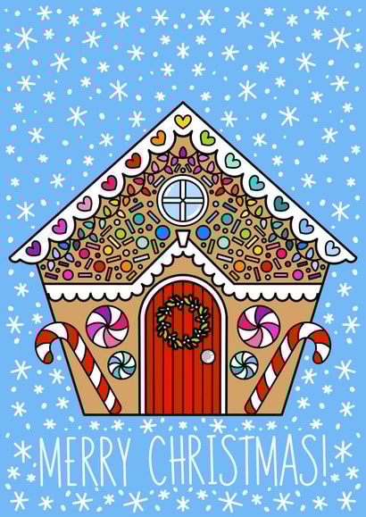 Merry Christmas Rainbow Gingerbread House  created by Charlotte Trimm