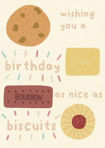 Cute biscuit birthday card created by Zoë Nash