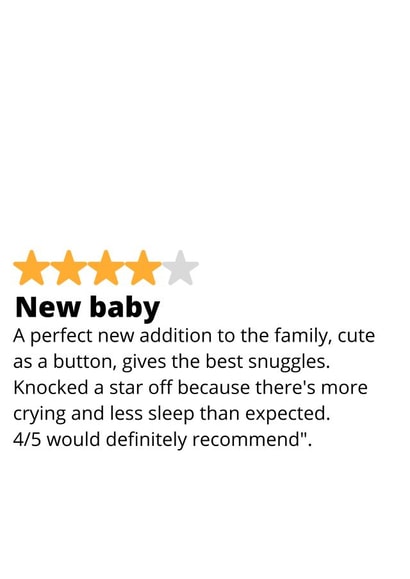 New baby star rating card  created by original fox designs