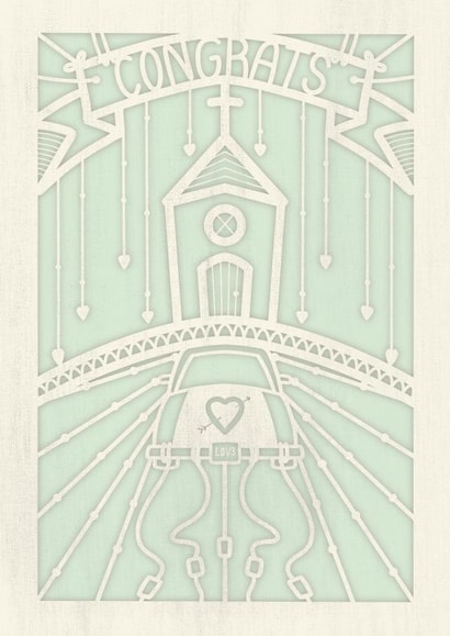 Paper Cut Wedding card - Illustration card created by GRACIE HEALEY