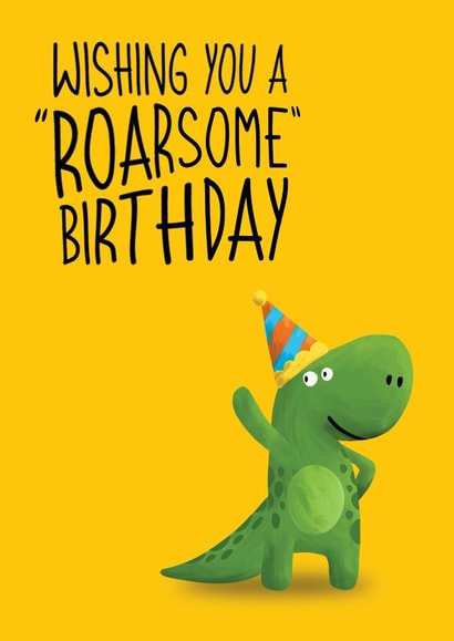 Dinosaur Birthday Card for boys or girls created by Bold Print Studio