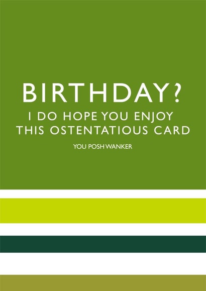 Posh Waitrose themed Birthday Card created by Rosewood Design