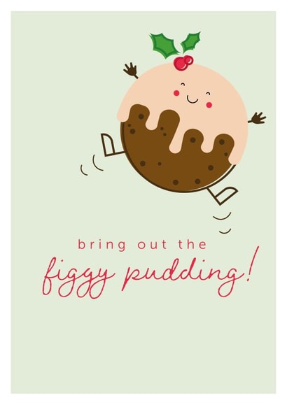 Excited Christmas Pudding Christmas Card created by Designed By Lizzi