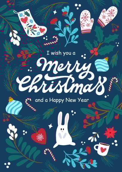 Cute christmas card with pattern created by Anna Bencic