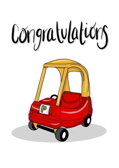 Cosy coupe 90s congratulations pass your driving test card created by Le Carpentier Design