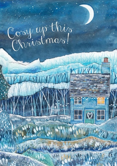 Cosy Christmas. Cottage. Winter. Seasonal. Moonlight created by Kate Brazier