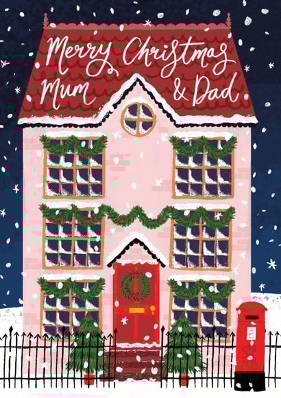 Sweet - Classic - Traditional - Mum and Dad - Town House - Festive - Merry Christmas Card created by Making Meadows Ltd