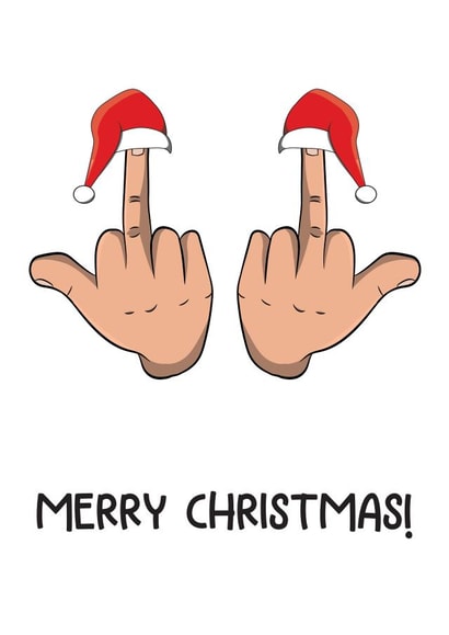 Funny Middle Finger Christmas Card created by Nidd And Rigg!