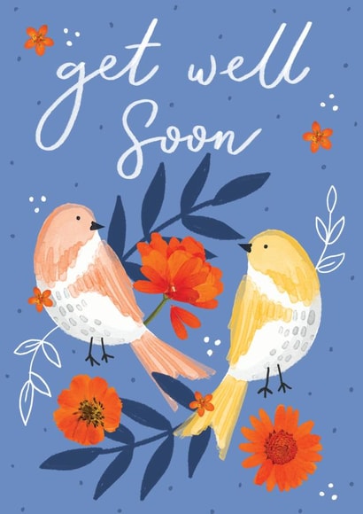 Floral Birds Get Well Soon card created by Making Meadows Ltd