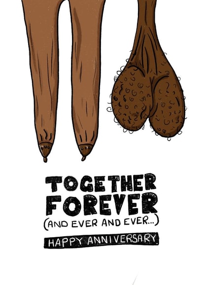 Saggy balls and boobs anniversary card 1001 created by Ivorymint cards