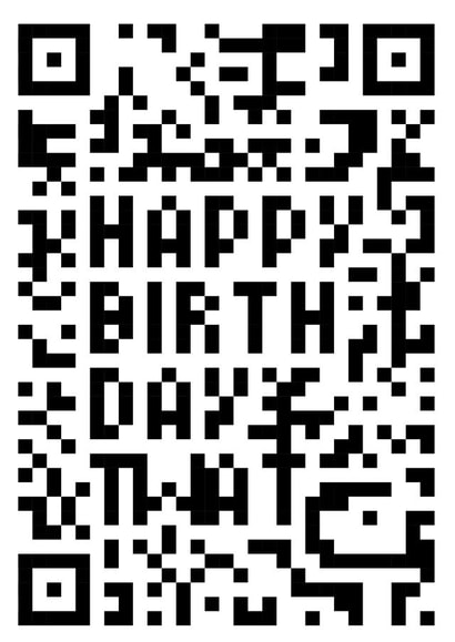 Fun but offensive QR code Birthday Card created by Rosewood Design