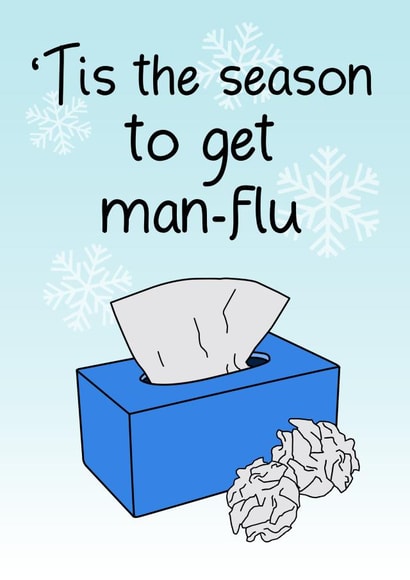 Man flu Funny Christmas Card created by Daft as Duck