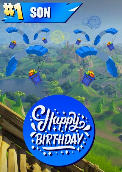 Fornite Inspired Birthday Card For Son created by Zen Art