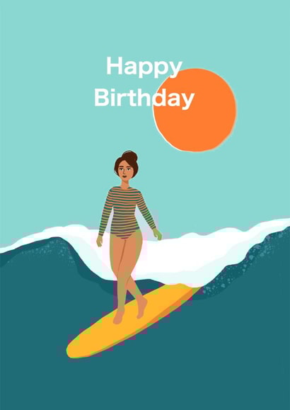 Surfing Happy Birthday Card created by Salty Siren Studios