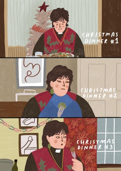 Vicar of Dibley Christmas Dinner Card created by skeletondraw
