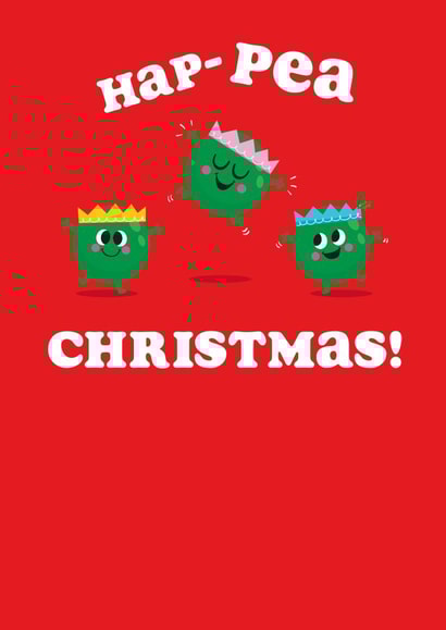 Cute Funny Christmas Peas - Peas - Hap-pea Christmas created by Jennibdraws