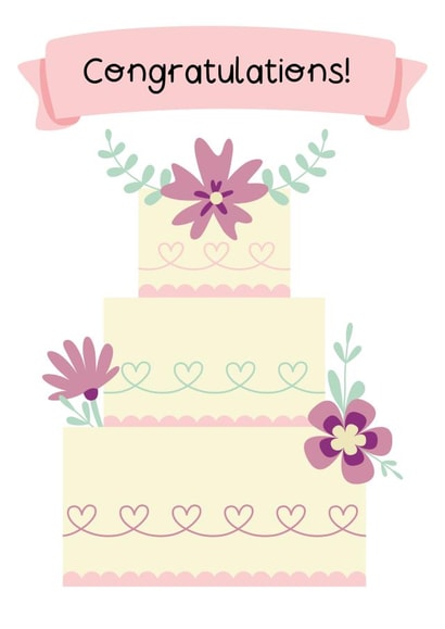 Congratulations - Wedding Cake Illustrated Card created by Helen Bicknell