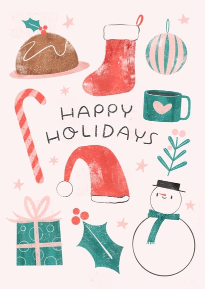 Happy Holiday Cute Christmas Card created by Inku Goods