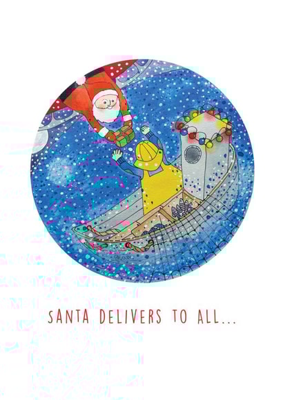 Santa delivers to all - Fisherman created by Mum Chum