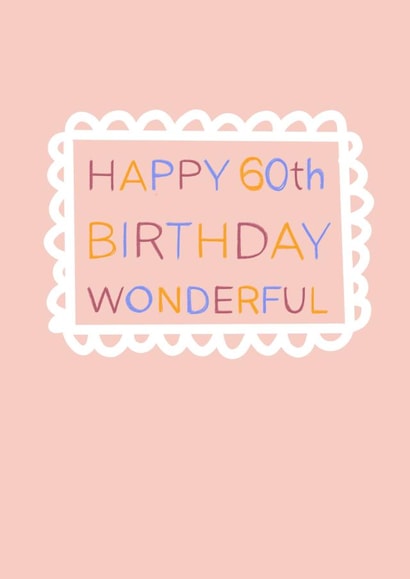 Classic 60th Birthday Card - For Her created by Pippin Prints