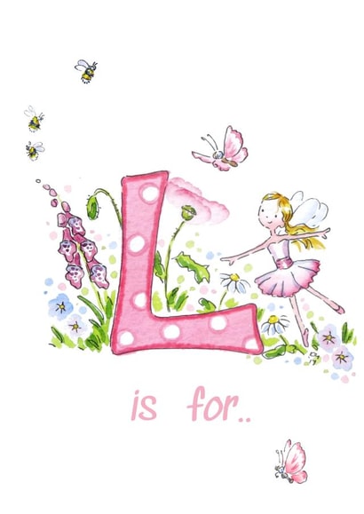 Fairy initial card L created by Kate Garrett