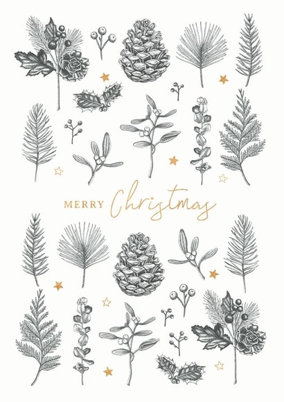 Merry Christmas Winter Foliage Card created by Lucy Francis