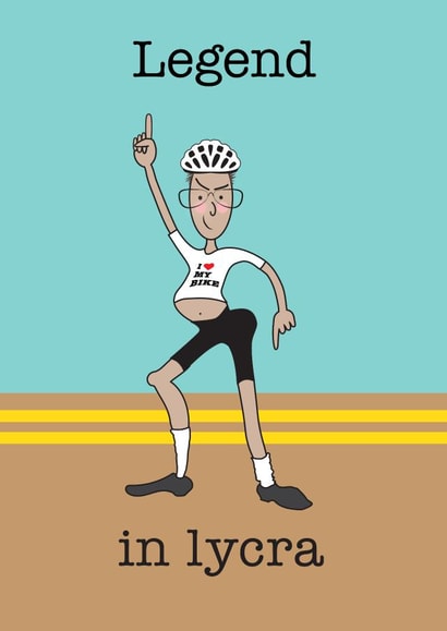 For the cycling, biking, two-wheeling male legend in your life. created by Mel Barren