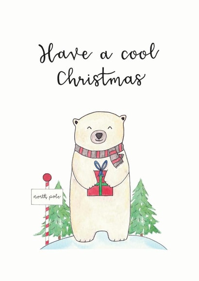 Cute Polar Bear, North Pole. Present created by Beloved Creations