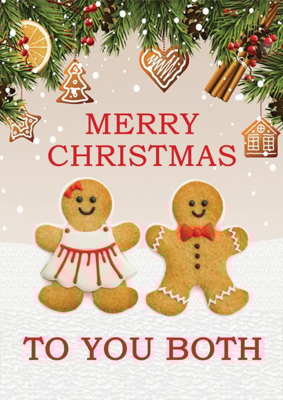 CUTE GINGERBREAD COUPLE CHRISTMAS CARD created by Mo&Co