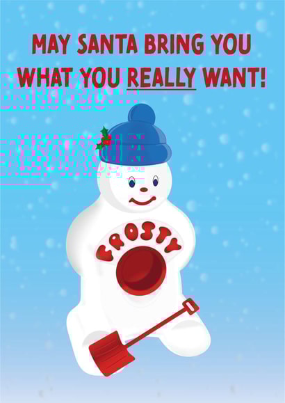 Santa brings Mr Frosty Christmas present created by tat does it cards