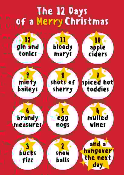 Drinking 12 Days of Christmas Card created by Meg's Creative Outlet