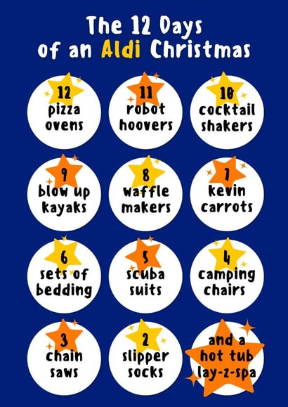 The Aldi 12 Days of Christmas Card created by Meg's Creative Outlet