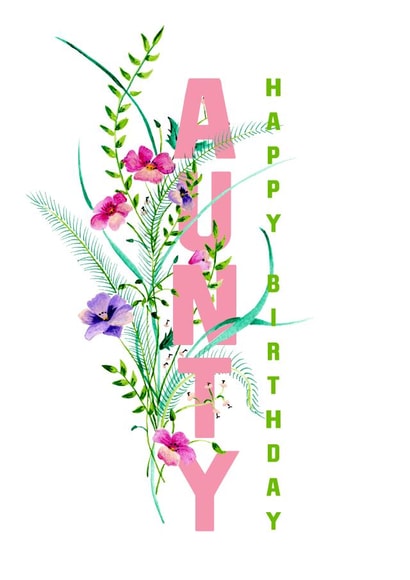 Aunty Happy Birthday Floral card created by Jasmine  Violet