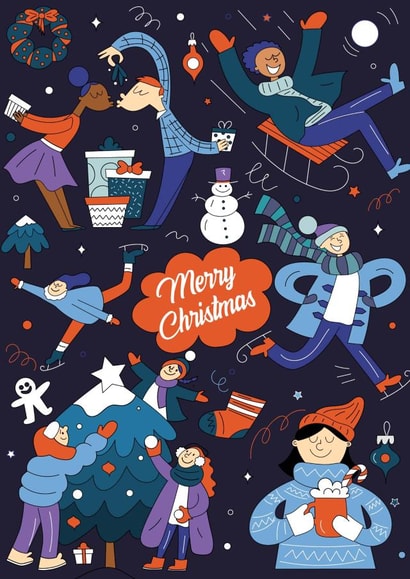 Festive Winter Scene Christmas Card created by Thirty Mussels