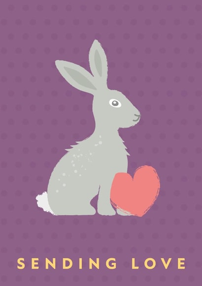 Thinking of You and Sending Love Rabbit card created by X, Y & Z Design