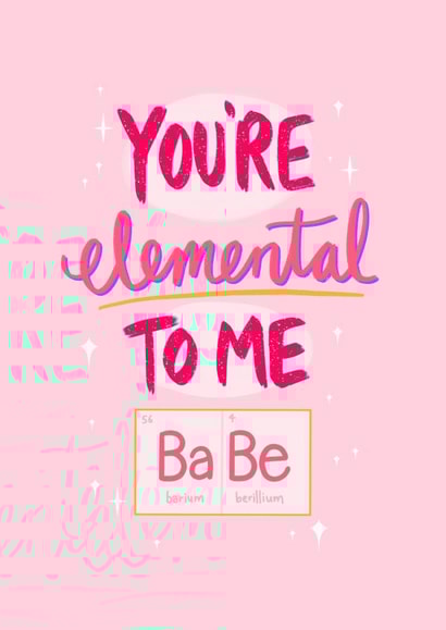 Pretty science periodic table couples friends bff card created by Louise Quokka