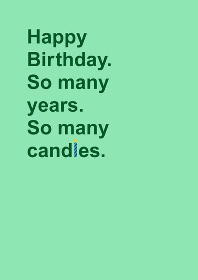 Candle-filled birthday card created by Naomi Johnson