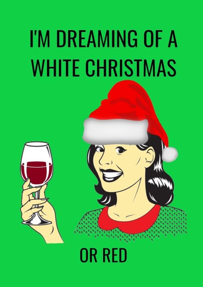 White or Red Wine Christmas Card created by Jan Munro