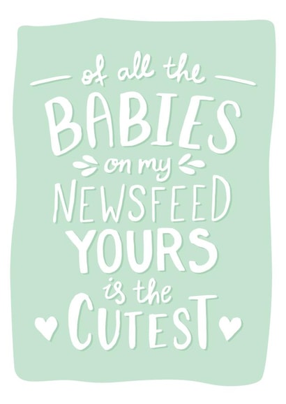 Cutest New Baby Card Funny created by Kit Cronk Studio